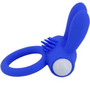 Armony-Mr Bunny Inel Vibrator din Silicon, Albastru-Waterproof - imagine 4