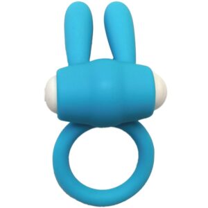 Armony-Mr Bunny Inel Vibrator din Silicon Negru-Waterproof - imagine 2