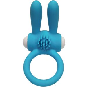 Armony-Mr Bunny Inel Vibrator din Silicon Negru-Waterproof - imagine 4