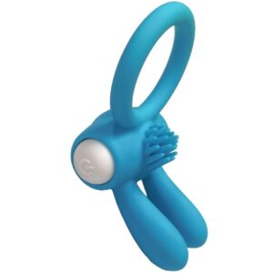 Armony-Mr Bunny Inel Vibrator din Silicon Negru-Waterproof - imagine 5