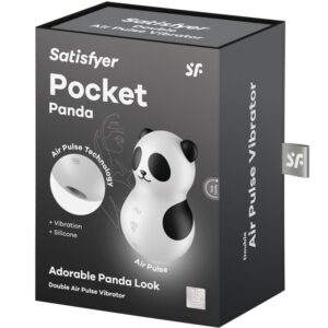 Satisfyer Air Pulse-Pocket Panda Stimulator si Vibrator Negru si 13 Satisfyer Air Pulse-Pocket Panda Stimulator si Vibrator Negru si - imagine 6