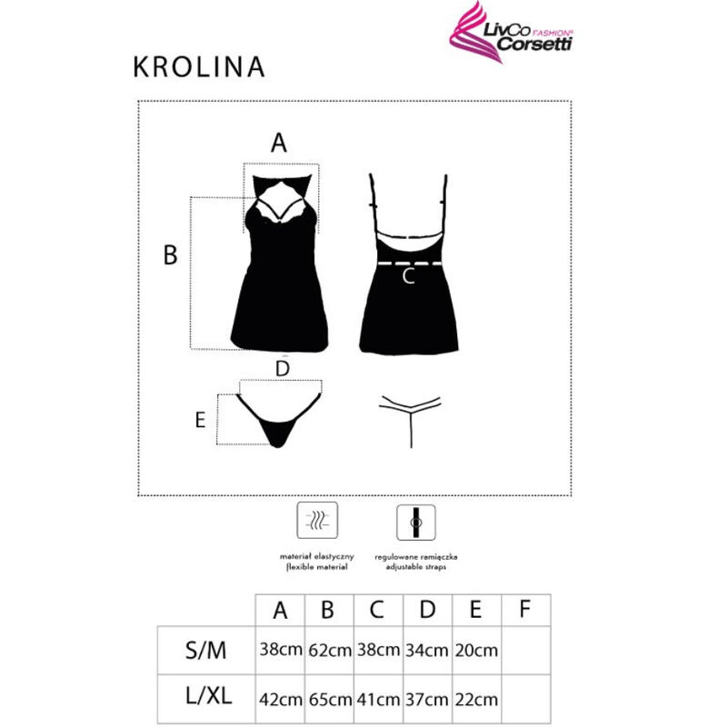 Livco Corsetti Fashion-Krolina LC-90734 Chemise + Thong Black/ 3 img 184171 7e7a70545530a1bc4a3521a3bc6306f7 1
