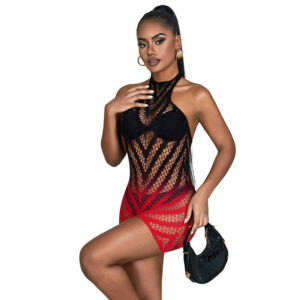 Subblime Dresses-952242 Rochie Plasă Elastică Degradé Roșu - imagine 4