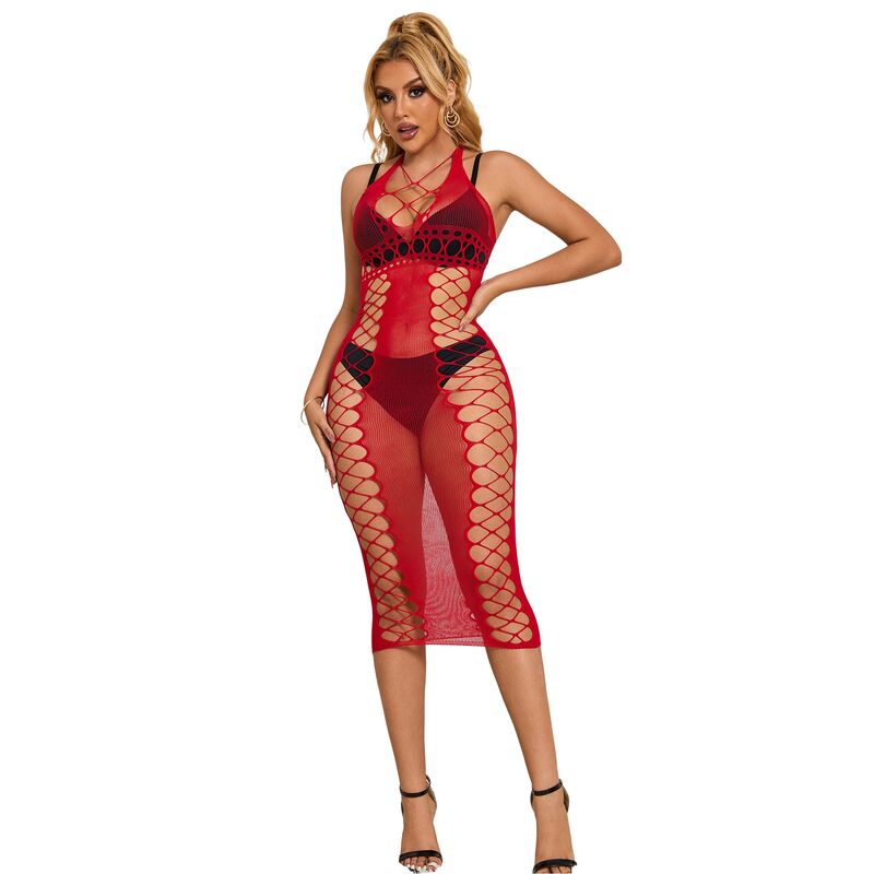 Subblime - 952327 Rochie Lungă din Plasă Roșie One Size 2 img 185180 c9c9c7d43c0acb7a30e000273386dd4f 1