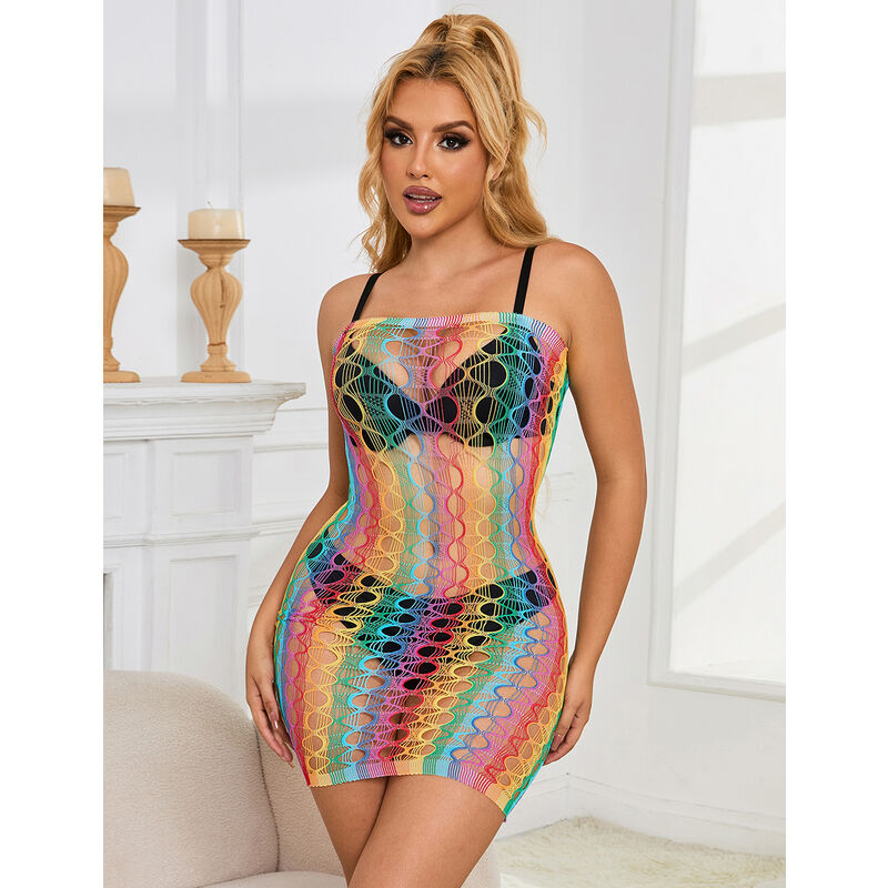 Subblime - 952365 Rochie Plasă Decupată la Umeri Curcubeu One Size 8 img 185216 18e8461817f9fcc72f403ccbec76a425 1