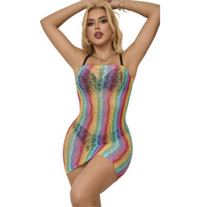 Subblime Dresses-952457 Rochie Plasă Rainbow Off-shoulder fără 13 Subblime Dresses-952457 Rochie Plasă Rainbow Off-shoulder fără - imagine 3