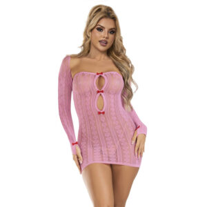 Subblime Dresses-952471 Rochie Plasă Roz, Mărime Unică - imagine 4