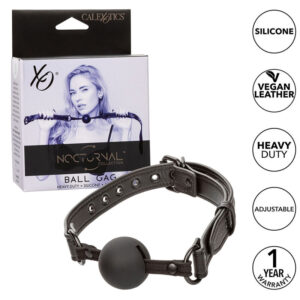 Calexotics-Nocturnal Ball Gag din Silicon Negru - imagine 7
