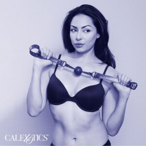 Calexotics-Nocturnal Ball Gag din Silicon Negru - imagine 4