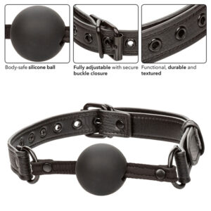 Calexotics-Nocturnal Ball Gag din Silicon Negru - imagine 3