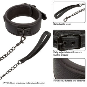 Calexotics-Nocturnal Guler și Lesă din Piele, Reglabil, Negru 11 Calexotics-Nocturnal Guler și Lesă din Piele, Reglabil, Negru - imagine 4