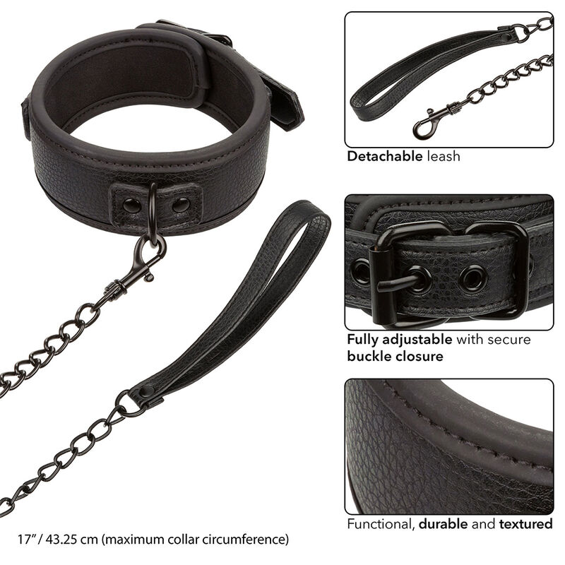 Calexotics-Nocturnal Guler și Lesă din Piele, Reglabil, Negru 4 img 185765 3679be1adb237e4e299575242ad42450 1