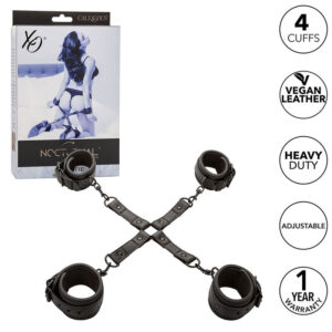 Calexotics-Nocturnal Conector Hog Tie din Piele Reglabil Negru - imagine 7