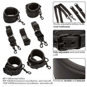 Calexotics-Nocturnal Hamuri pentru Pat din Piele Reglabile Negre - imagine 3