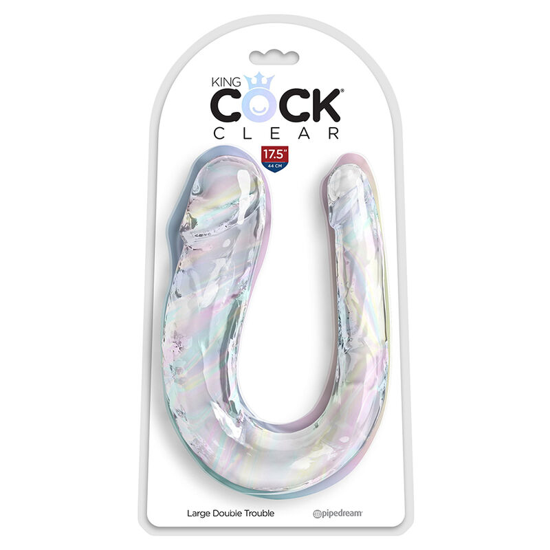 King Cock-Double Trouble Double Dildo 44 cm Clear-TPE 2 img 186472 72129264004de8015eb253e367cb3d27 1
