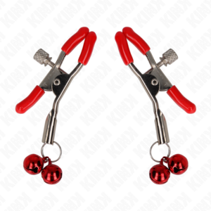 Kink Nipple Grip-Red Double Bell Nipple Clamp 6 cm-Metal 10 Kink Nipple Grip-Red Double Bell Nipple Clamp 6 cm-Metal - imagine 5