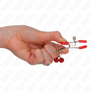 Kink Nipple Grip-Red Double Bell Nipple Clamp 6 cm-Metal 9 Kink Nipple Grip-Red Double Bell Nipple Clamp 6 cm-Metal - imagine 4