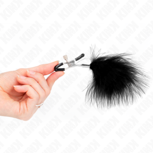 Kink Nipple Grip-Clește pentru Sfârcuri cu Pene Negru 7 cm-Metal 7 Kink Nipple Grip-Clește pentru Sfârcuri cu Pene Negru 7 cm-Metal - imagine 3