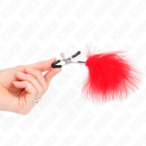 Kink Nipple Grip-Clește pentru Sfarcuri cu Pene Roșu, 7 cm 9 Kink Nipple Grip-Clește pentru Sfarcuri cu Pene Roșu, 7 cm - imagine 4