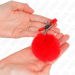 Kink Nipple Grip-Clește pentru Sâni cu Pompom din Blană - imagine 3