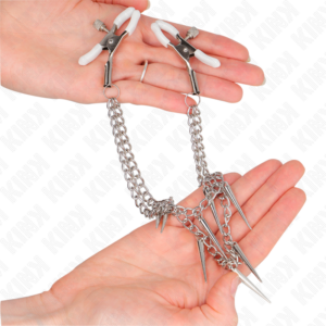 Kink Nipple Grip-Cleme pentru Sfârcuri cu Țepi și Lanț 30 cm-Metal 8 Kink Nipple Grip-Cleme pentru Sfârcuri cu Țepi și Lanț 30 cm-Metal - imagine 3