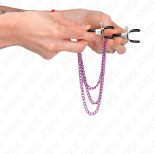 Kink Nipple Grip-Cleme pentru Sfarcuri cu 3 Lanțuri Mov 20/23/28 8 Kink Nipple Grip-Cleme pentru Sfarcuri cu 3 Lanțuri Mov 20/23/28 - imagine 3