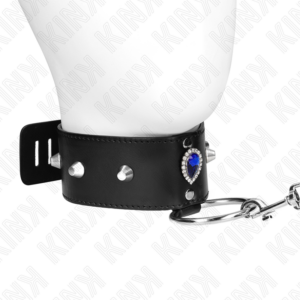Kink Collar & Gag-Colier 65 cm cu Baretă cu Strasuri Albastre - imagine 3