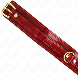 Kink Collar & Gag-Colier Reglabil Bordeaux cu Detalii Aurii 8 Kink Collar & Gag-Colier Reglabil Bordeaux cu Detalii Aurii - imagine 3