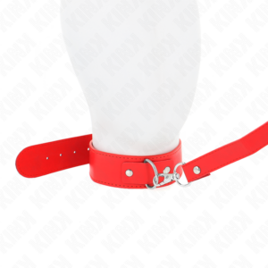 Kink Collar & Gag-Guler cu Curea 116 cm Roșu, Chingă Reglabilă 9 Kink Collar & Gag-Guler cu Curea 116 cm Roșu, Chingă Reglabilă - imagine 4