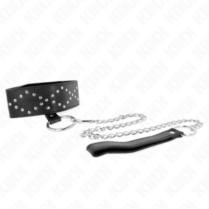 Kink Collar & Gag-Colier 65 cm cu Lesă, Ținte Argintii Model 3 - imagine 6