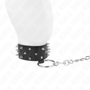 Kink Collar & Gag-Colier cu Lesă 65 cm, cu Nituri Argintii 9 Kink Collar & Gag-Colier cu Lesă 65 cm, cu Nituri Argintii - imagine 4