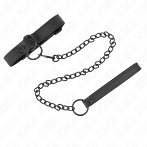 Kink Collar & Gag-Guler Reglabil 37-54 cm cu Lesă Neagră 65 cm X - imagine 6