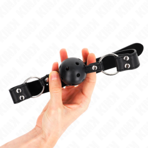 Kink Collar & Gag-Gag cu Bilă Respirabil 4 cm cu Nituri Duble 8 Kink Collar & Gag-Gag cu Bilă Respirabil 4 cm cu Nituri Duble - imagine 4