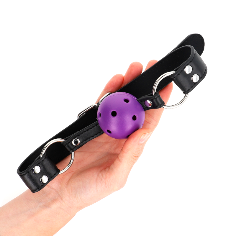Kink Collar & Gag-Gag Minge Respirabilă 4 cm cu Dublu Nit, Mov 3 img 187712 ecaa7db1a667f1e86369497e26c6d159 1