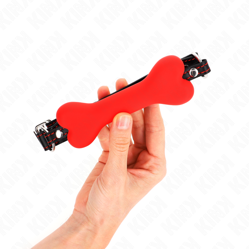 Kink Collar & Gag-Red Bone 12 cm Gag 63 X 2 cm-Silicon 2 img 187721 9c2686212bc2129cddd53f52abe36b2b 1