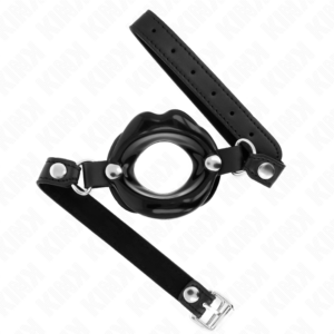 Kink Collar & Gag-Lip 8 cm Gag cu Bretea din Imitatie Piele 5 Kink Collar & Gag-Lip 8 cm Gag cu Bretea din Imitatie Piele - imagine 1