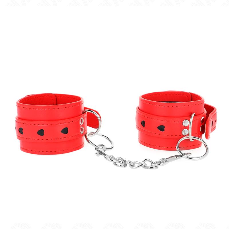 Kink Wrist Restraint-Cătușe pentru Încheieturi Roșii cu Inlay 4 img 187767 21a10ef33614e6196b498347387134b7 1