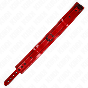 Kink Collar & Gag-Colier Reglabil Roșu Vin 37.5-49.5 cm X 5 cm - imagine 3