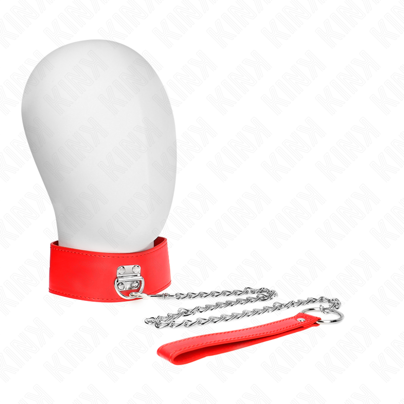 Kink Collar & Gag-Colier cu Curea 65 cm cu Chingă Lată Roșie 1 img 188749 e60804d01d7fe65abbf25925a3849596 1