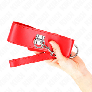 Kink Collar & Gag-Colier cu Curea 65 cm cu Chingă Lată Roșie 10 Kink Collar & Gag-Colier cu Curea 65 cm cu Chingă Lată Roșie - imagine 4