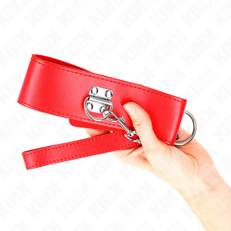 Kink Collar & Gag-Colier cu Curea 65 cm cu Chingă Lată Roșie 4 img 188752 2aea1be3120aad1be43acbddb8ae28f2 1