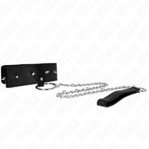 Kink Collar & Gag-Colier 65 cm cu Lesă cu Nițuri Argintii Model - imagine 7