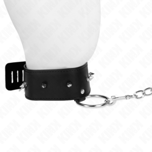 Kink Collar & Gag-Colier 65 cm cu Lesă cu Nițuri Argintii Model - imagine 3