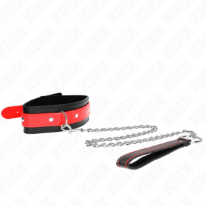 Kink Collar & Gag-Colier cu Bretea Roșie 65 cm Ajustabil 36-43 - imagine 5