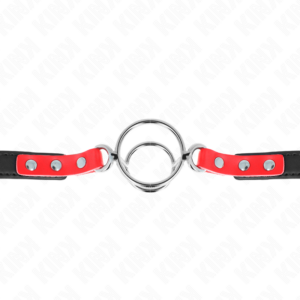 Kink Collar & Gag-Mordac cu Inele Multiple o 4/4.8 cm Roșu 38 X 8 Kink Collar & Gag-Mordac cu Inele Multiple o 4/4.8 cm Roșu 38 X - imagine 4
