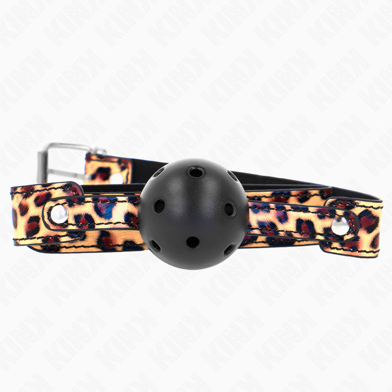 Kink Collar & Gag-Leopard Breathable Ball 4.5 cm Gag 65 X 2.5 cm 1 img 188953 ebed233c0d85ea0db8804f5d36786b5c 1