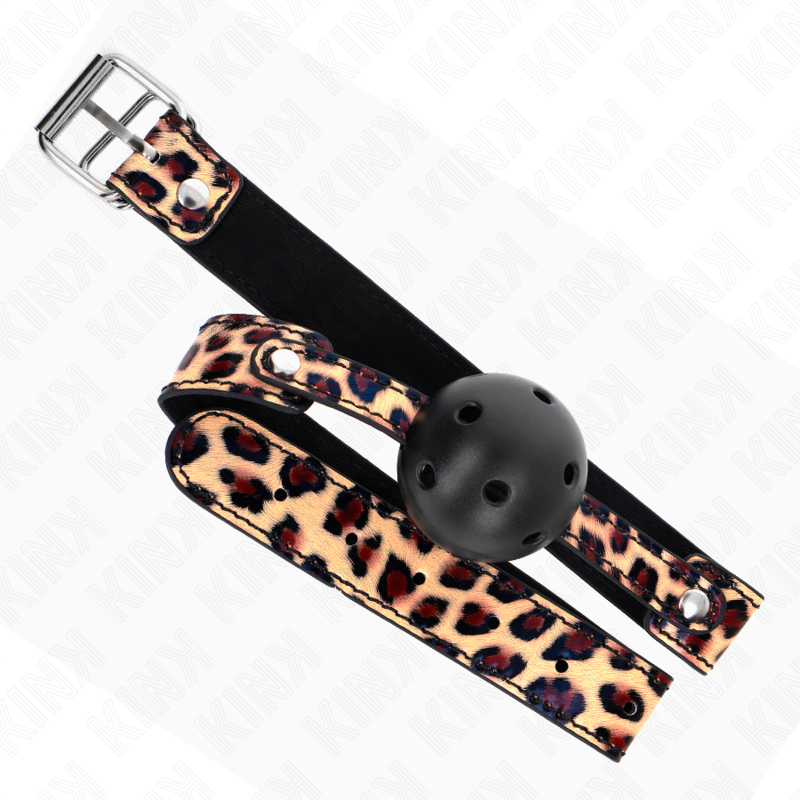 Kink Collar & Gag-Leopard Breathable Ball 4.5 cm Gag 65 X 2.5 cm 3 img 188954 01a5acbf49654e93641b80ec27747507 1