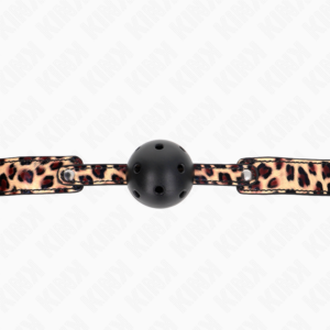 Kink Collar & Gag-Leopard Breathable Ball 4.5 cm Gag 65 X 2.5 cm 9 Kink Collar & Gag-Leopard Breathable Ball 4.5 cm Gag 65 X 2.5 cm - imagine 4