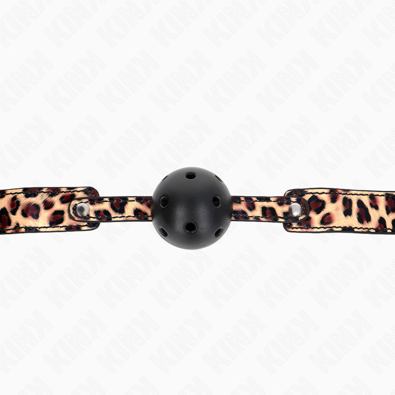 Kink Collar & Gag-Leopard Breathable Ball 4.5 cm Gag 65 X 2.5 cm 4 img 188955 cb7a11401767d22f827e852d3e678dae 1
