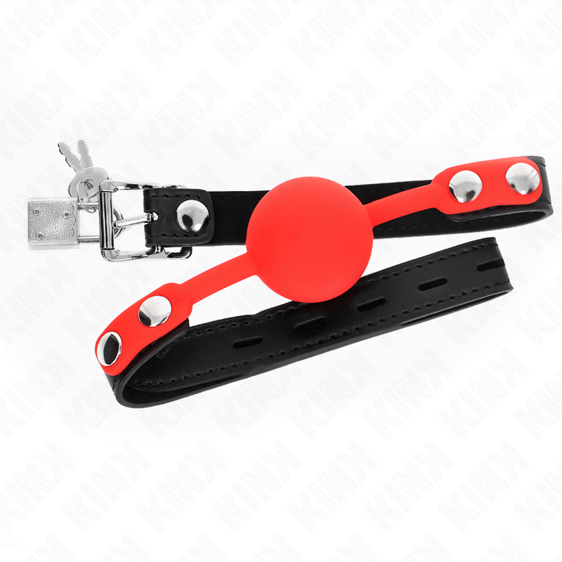 Kink Collar & Gag-Ball Gag din Silicon 4 cm cu Lacăt 60 X 2 cm 1 img 188960 4cb6886496956dfd3705cbd663117338 1